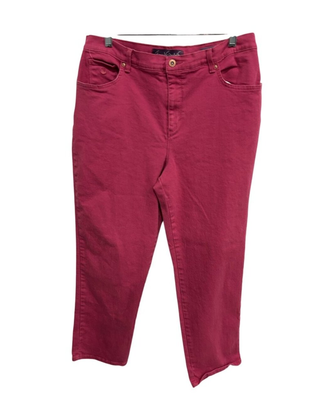 Gloria Vanderbilt Amanda Red Classic Fit Cropped Jeans Size 16 Preppy Americana